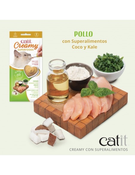 Snacks para Gato CATIT Creamy HAGEN Superfood Pollo 4 x 10gr